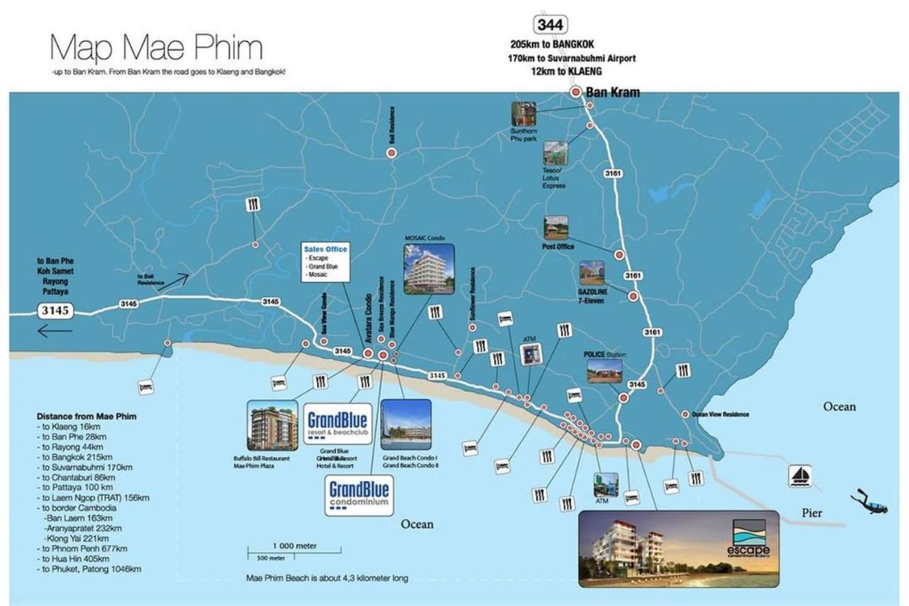 Grandblue Condominium Mae Phim Top Floor With Sea View 706 Kültér fotó